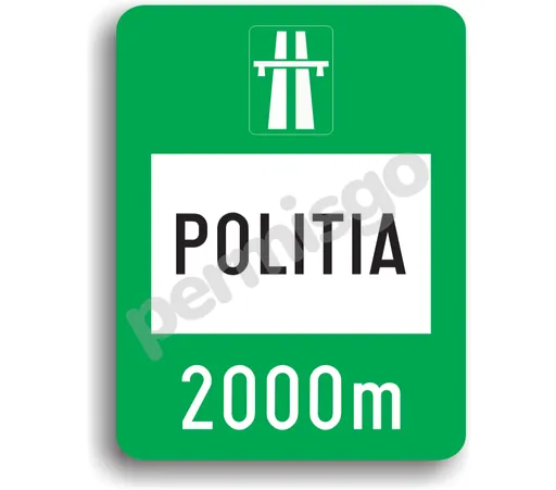 Semnul de circulație „Presemnalizarea sediului Poliției autostrăzii”