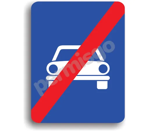 Semnul de circulație „Sfârșitul drumului pentru autovehicule”