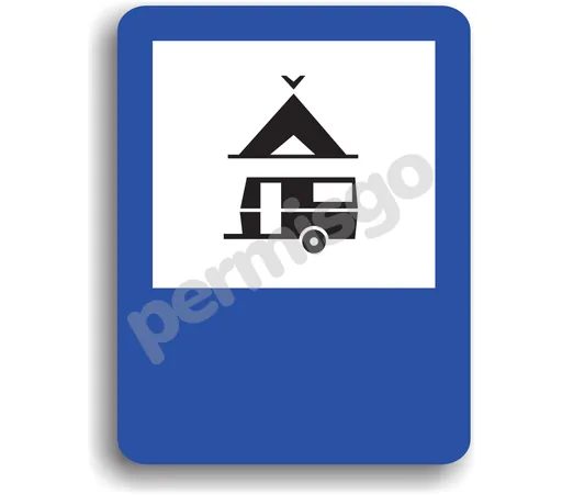 Semnul de circulație „Teren pentru caravane și camping”
