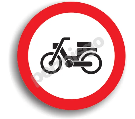 Semnul de circulație „Accesuk interzis mopedelor (ciclometrelor)”