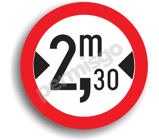 Semnul de circulație „Accesul interzis vehiculelor cu lățimea mai mare de ... m”