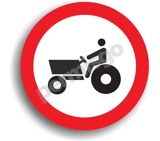 Semnul de circulație „Accesul interzis tractoarelor și mașinilor autopropulsate pentru lucrări”