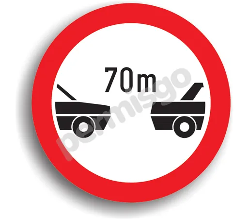 Semnul de circulație „Interzis autovehiculelor de a circula fără a menține între ele un interval de cel puțin ... m”