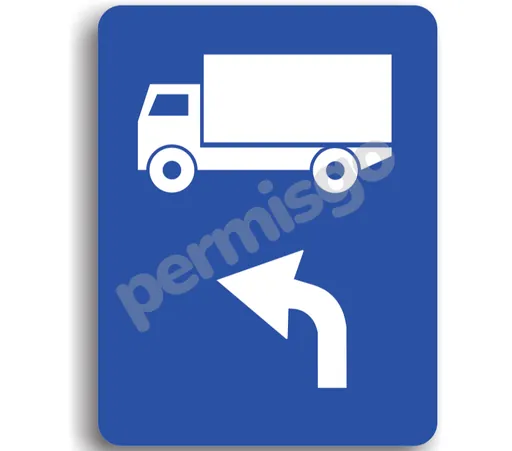 Semnul de circulație „Traseu de urmat pentru un anumit tip de autovehicul”