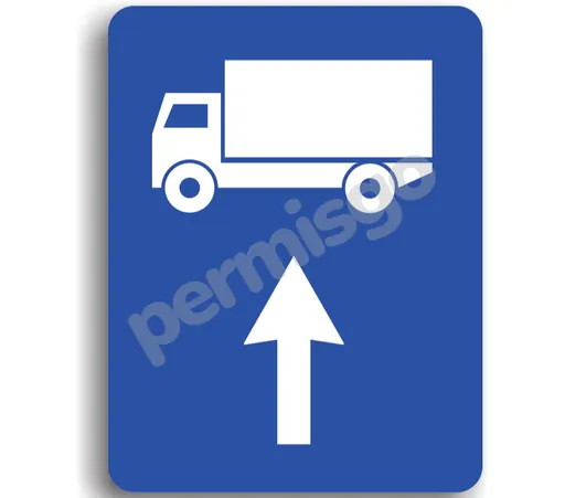 Semnul de circulație „Traseu de urmat pentru un anumit tip de autovehicule”